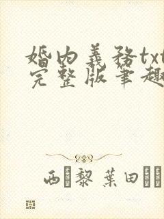 婚内义务txt完整版笔趣阁