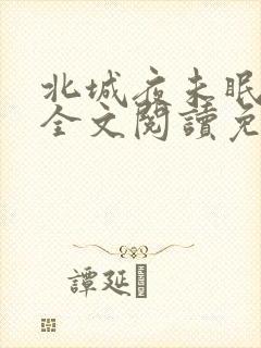 北城夜未眠小说全文阅读免费封面