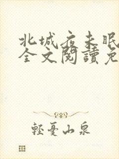 北城夜未眠小说全文阅读免费封面