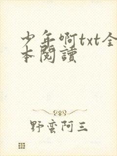 少年啊txt全本阅读