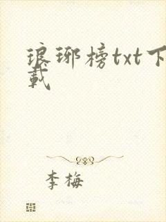 琅琊榜txt下载