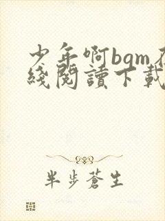 少年啊bgm在线阅读下载免费