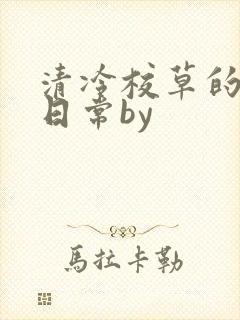 清冷校草的抹布日常by封面