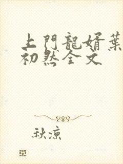 上门龙婿叶辰萧初然全文封面