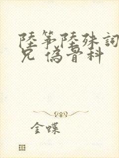 陆筝陆殊词 养兄 伪骨科封面