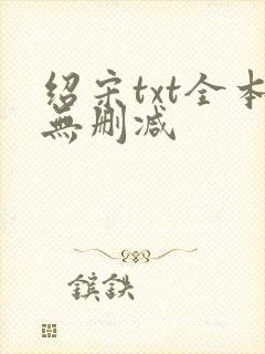 绍宋txt全本无删减封面