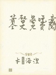 萧启晏晚意小说全文免费阅读封面