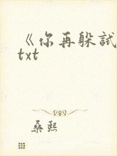 《你再躲试试》txt