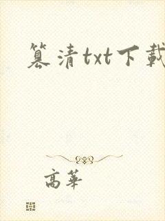 篡清txt下载