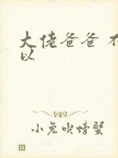 大佬爸爸 不可以封面