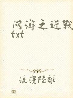 网游之近战法师txt