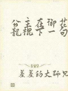 公主在御花园吃龙棍下一句封面