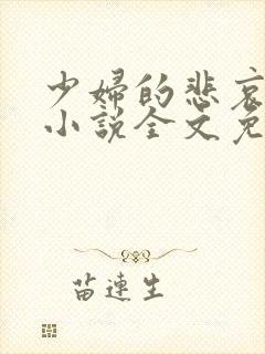 少妇的悲哀榆木小说全文免费阅读笔趣阁下载