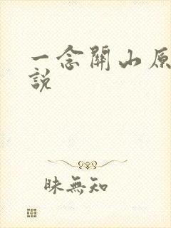 一念关山原著小说封面