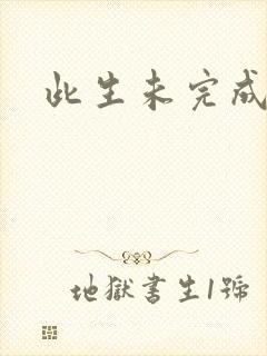 此生未完成封面