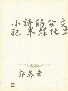 小诗的公交车日记 半煤化工封面