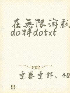 在无限游戏大里do特dotxt封面
