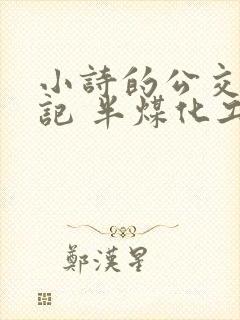 小诗的公交车日记 半煤化工封面