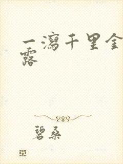 一泻千里金银花露封面