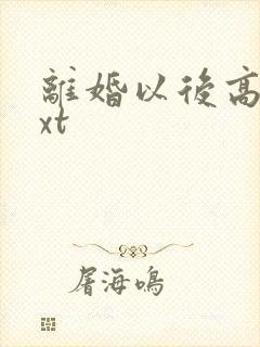 离婚以后高干txt封面