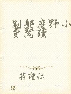 别那么野小说免费阅读封面