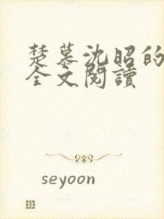 楚慕沈昭的小说全文阅读