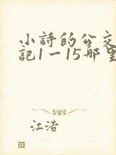 小诗的公交车日记1一15哪里能看