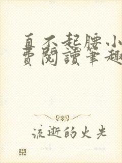 直不起腰小说免费阅读笔趣阁无弹窗