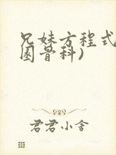 兄妹方程式(校园骨科)