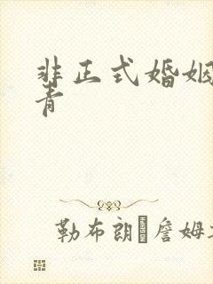 非正式婚姻雾里青