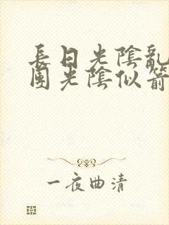 长日光阴乱作一团光阴似箭时渺渺笔封面