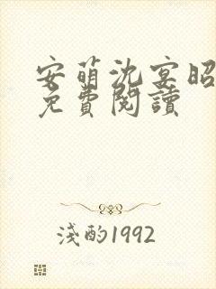 安萌沈宴昭小说免费阅读