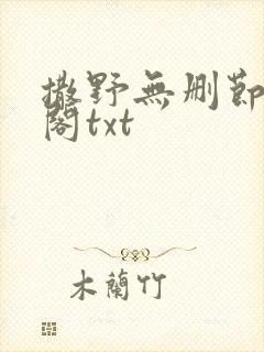 撒野无删节笔趣阁txt
