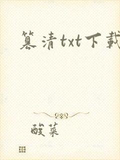 篡清txt下载