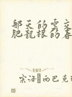 那天的云交雨合肥龙根的春天