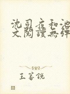 沈司夜和池茵全文阅读无弹窗笔趣阁