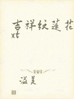 吉祥纹莲花楼txt