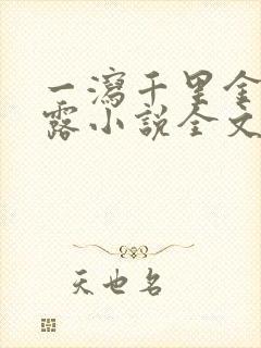 一泻千里金银花露小说全文免费阅读