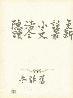 陈浩小说免费阅读全文最新