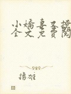 小娇妻又撩又甜全文免费阅读