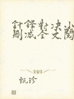 针锋对决小说未删减全文阅读封面