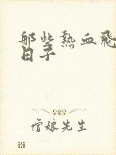 那些热血飞扬的日子封面