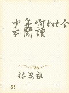 少年啊txt全本阅读封面