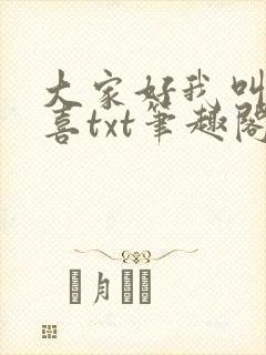 大家好我叫林小喜txt笔趣阁封面