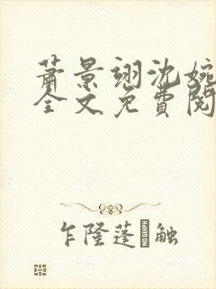 萧景翊沈婉小说全文免费阅读