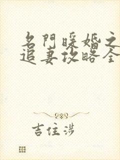 名门暖婚之权爷追妻攻略全文免费阅读