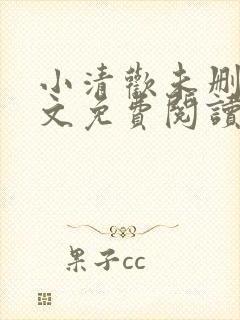 小清欢未删减全文免费阅读封面