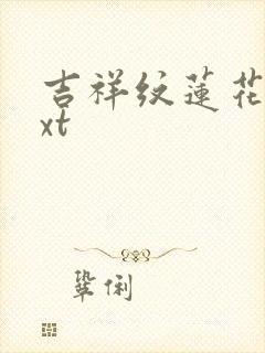 吉祥纹莲花楼txt封面