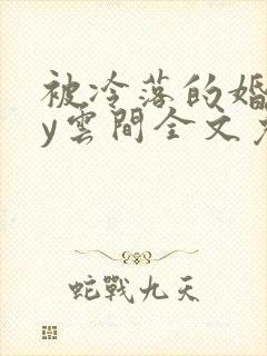 被冷落的婚姻by云间全文免费笔趣阁