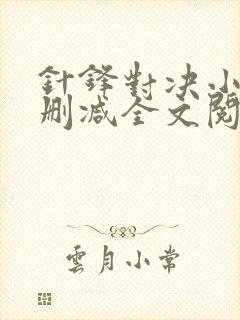 针锋对决小说未删减全文阅读